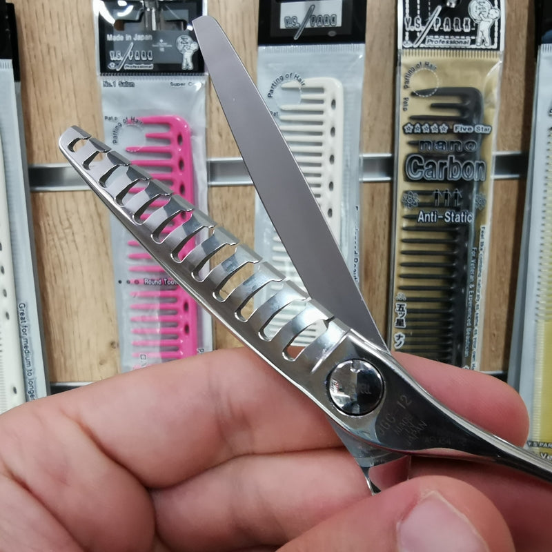 Forbici Giapponesi Texturizzanti Joewell JGC-12 Mikado S.r.l. particolare dente piatto