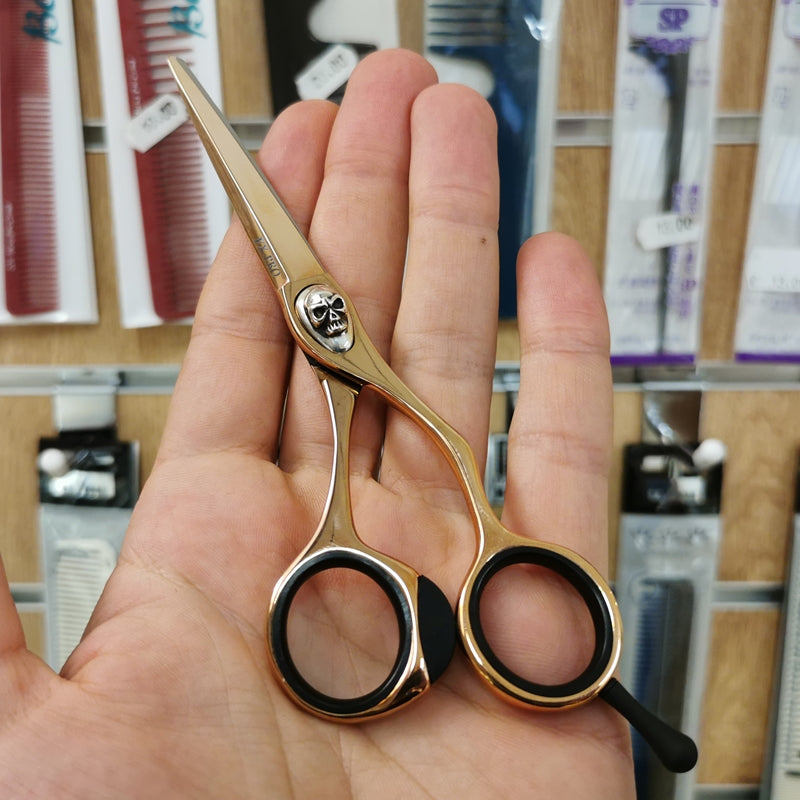 Forbici Professionali Giapponesi Joewell Fx-Pro Pink Gold Skull Mikado S.r.l. particolare impugnatura 3D