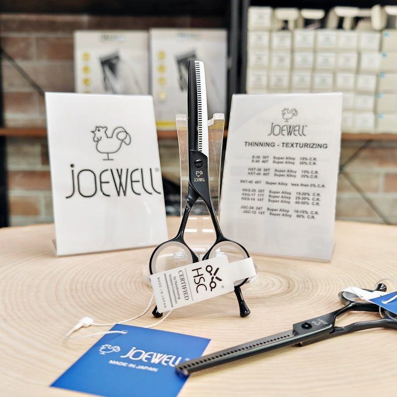 Forbici professionali Giapponesi per sfoltire Joewell E-40 Matte Black Mikado S.r.l. rivestimento nero opaco 40 denti cut ratio 35%